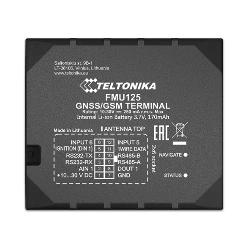 Picture of Teltonika FMU125 - Pro 3G/2G terminal w/ GNSS, Bluetooth, 1-wire & Digital/Analog I/O's & RS232/RS485